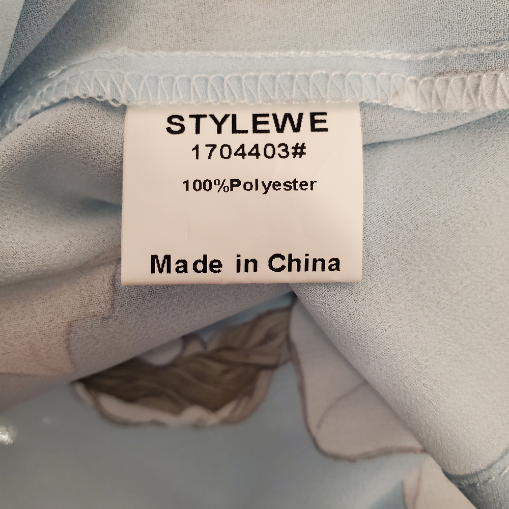 STYLEWE Light Blue Floral Ruffle Blouse - Picture 9 of 12